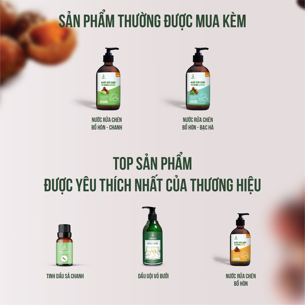 Nước rửa chén Bồ Hòn 500ml JULYHOUSE