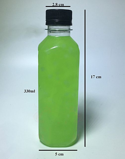 Combo 10 chai vuông nắp đen giá 330ml đựng keo sữa, đồ uống