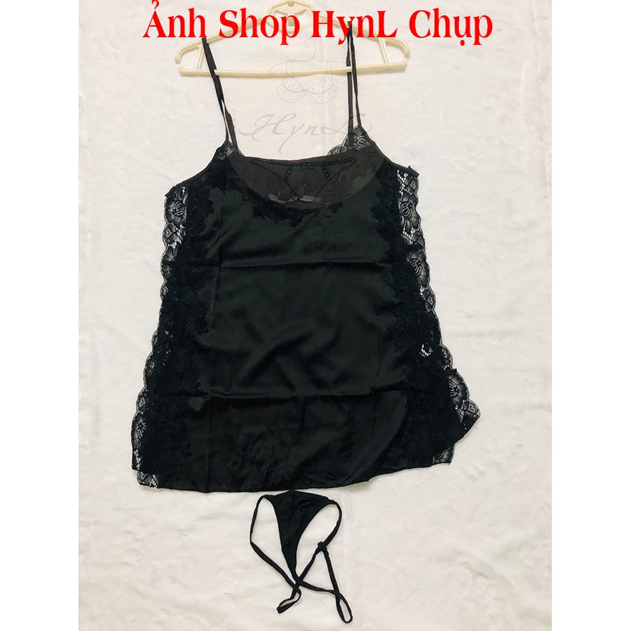 Đầm Ngủ Sexy 2 Dây Lụa Satin HynL Váy Ngủ Sexy Xuyên Thấu Gợi Cảm V004 | BigBuy360 - bigbuy360.vn