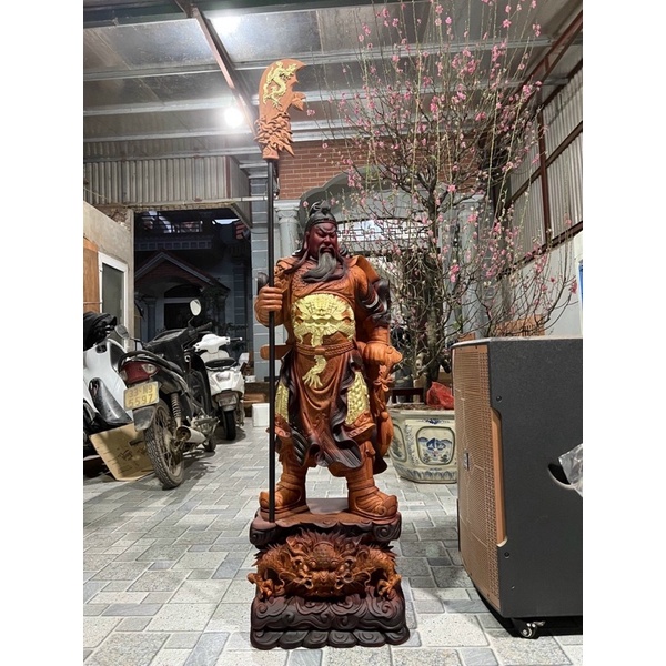 Quan công gỗ hương phun giả cổ cao 30,40,50,60