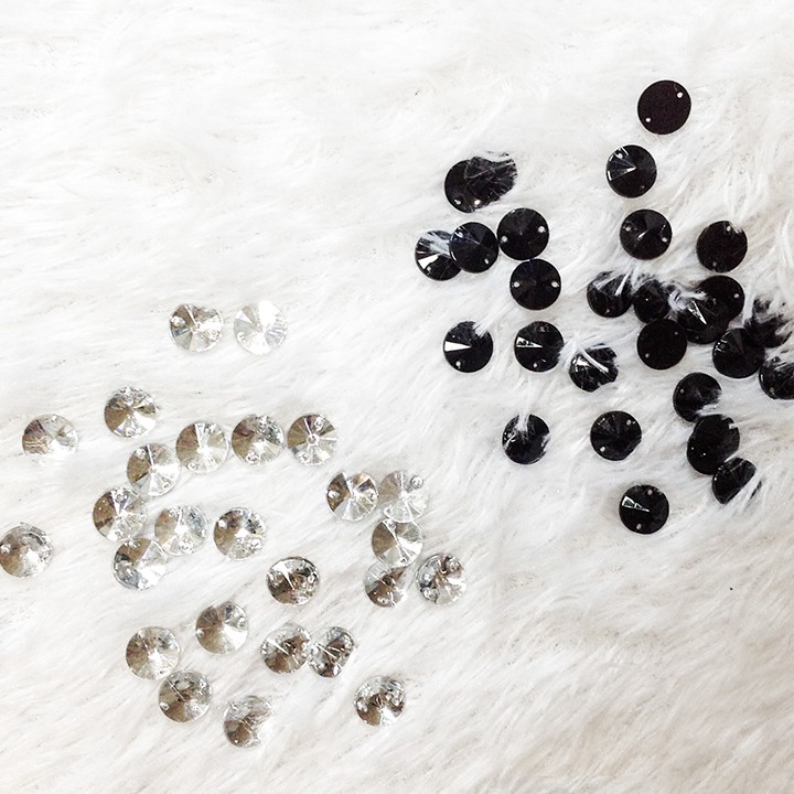 10 Hạt đá 3d nhựa kết áo dài áo đầm hình tròn chóp size 1cm