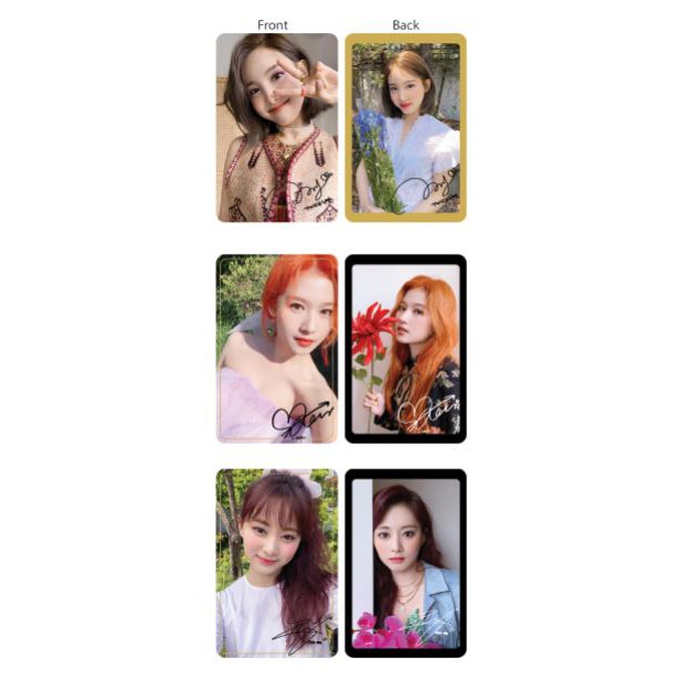 Set 9 thẻ card nhựa TWICE - More &amp; More in 2 mặt bo góc có chữ ký lẻ từng thành viên