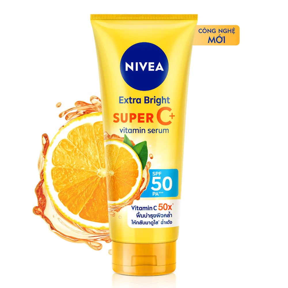 Tinh Chất Dưỡng Thể Nivea Sáng Da Extra Bright Super C+ Vitamin Serum SPF50 PA++ 320ml
