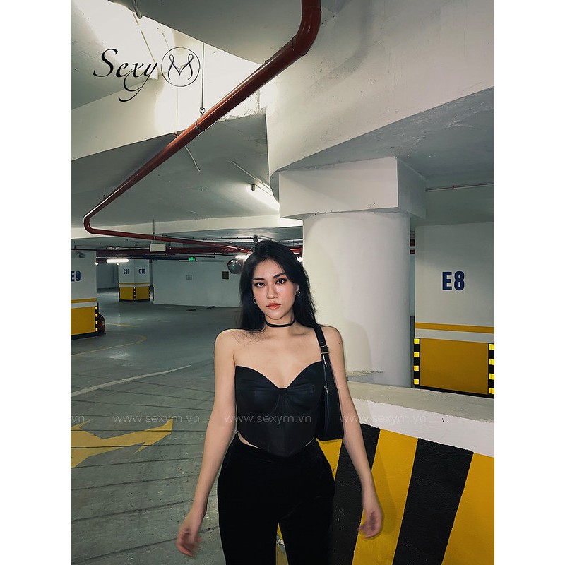 Áo croptop Corset giả d.a màu đen A122B Sexy M