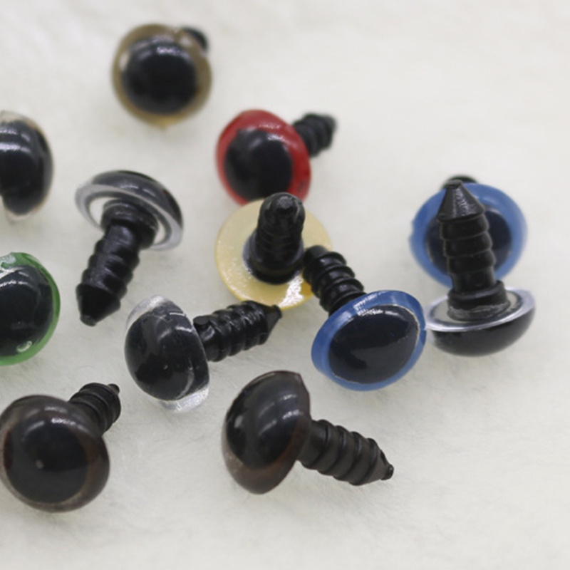 Set 100 Mắt Nhựa Màu Đen Nhiều Kích Cỡ Cho Búp Bê