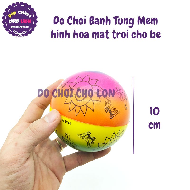 Đồ chơi banh tưng mềm hình hoa mặt trời size 10 cm túi lưới