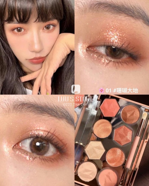 Bảng Màu Mắt Clio Prism Air 01 Coral Sparkle