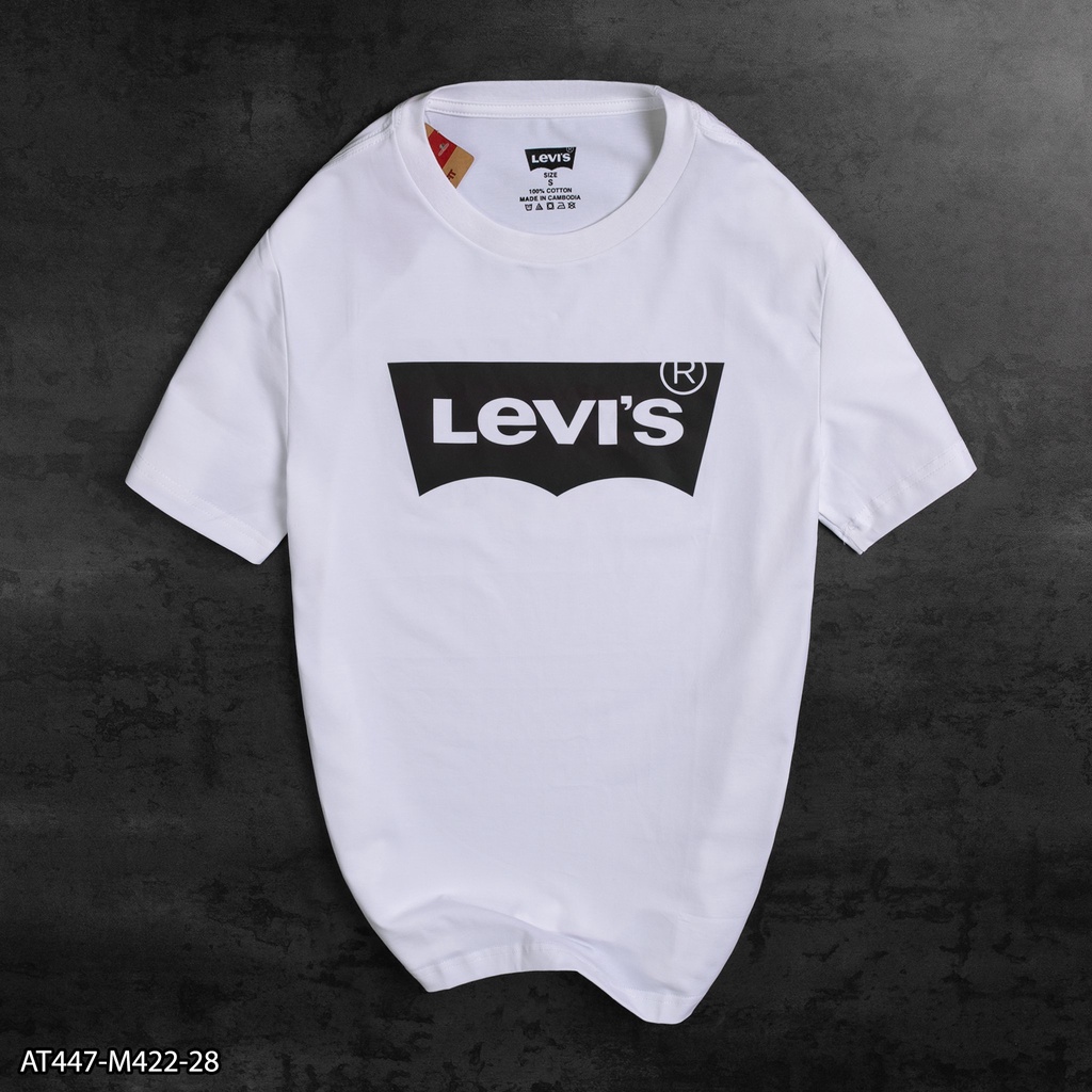 Áo thun Levis logo phản quang 100% Cotton AT447 - áo thun nam in chữ trước- 11 MÀU- VNXK