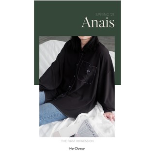 SƠ MI DÀI TAY OVERSIZED ANAIS (BLACK) - Designed by HerClassy