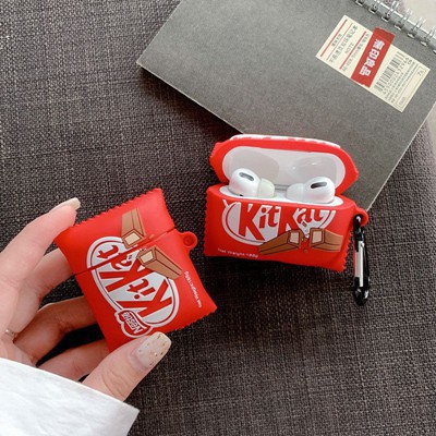 Cute Airpods 1 2 pro case Nestle Kitkat chocolate 3D soft silicone protective cover for apple wireless bluetooth headset