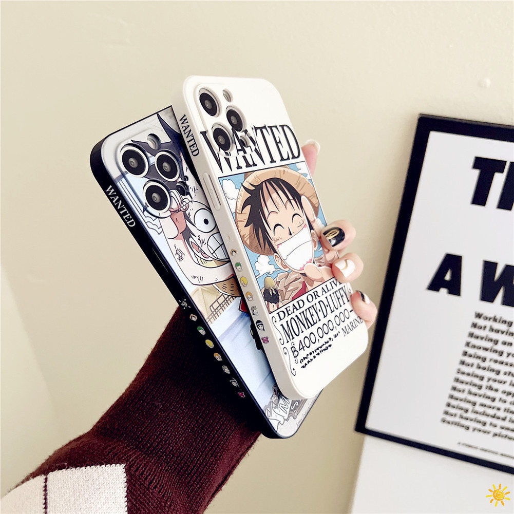 Cute Cartoon Anime MONKEY.D.LUFFY Casing compatible for iphone 13 11 12 Pro Max SE 2020 compatible for iphone7 8 6 6s 6plus 7Plus 8Plus Case Soft TPU Shockproof Protective Cover