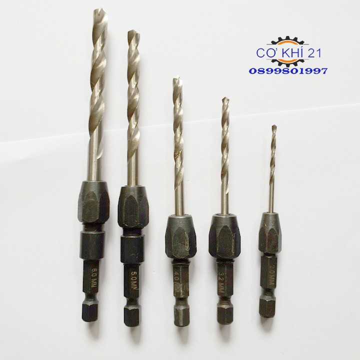 Bộ 5 mũi khoan sắt, gỗ, meka.... đa năng thay chuôi lục giác