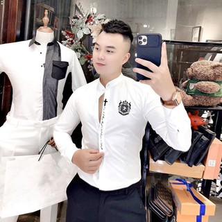 Áo Sơ Mi Nam Cổ Trụ Họa Tiết Cực Đẹp | Áo Cỏ Lãnh Tụ Nam