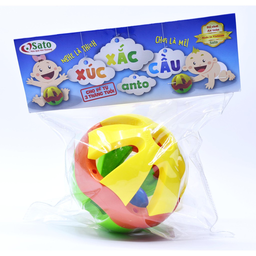 Đồ Chơi Vận Động  Xúc Xắc Cầu SATOCho Bé Từ 3 Tháng Tuổi Hàng Việt Nam