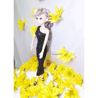 Váy dài lệch vai- Búp bê khớp 30cm