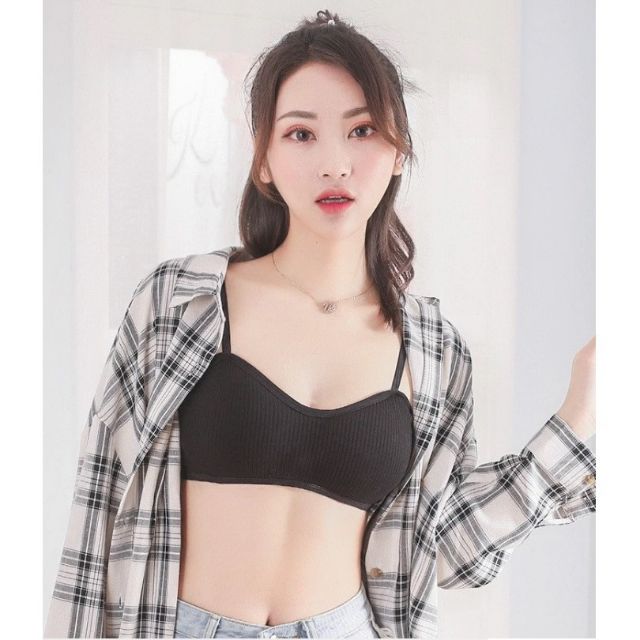 Áo ngực nữ - áo bra cotton tăm 2 dây có đệm 9922 / 20193 | BigBuy360 - bigbuy360.vn