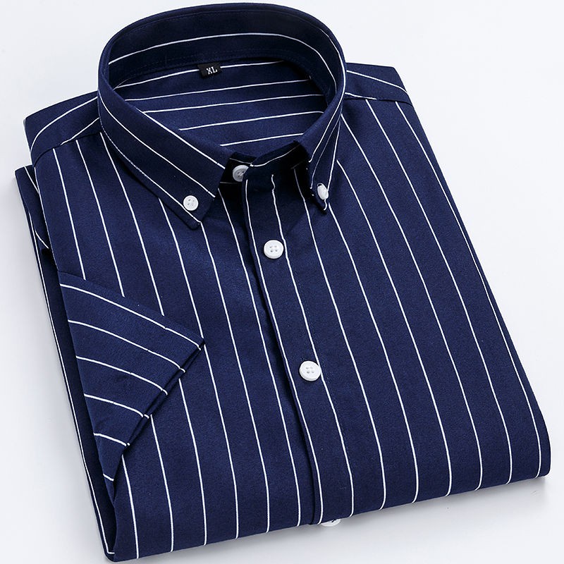 Áo Sơ Mi Tay Ngắn Họa Tiết Kẻ Sọc Phong Cách Hàn Quốc Thời Trang Mùa Hè Mới Cho Nam