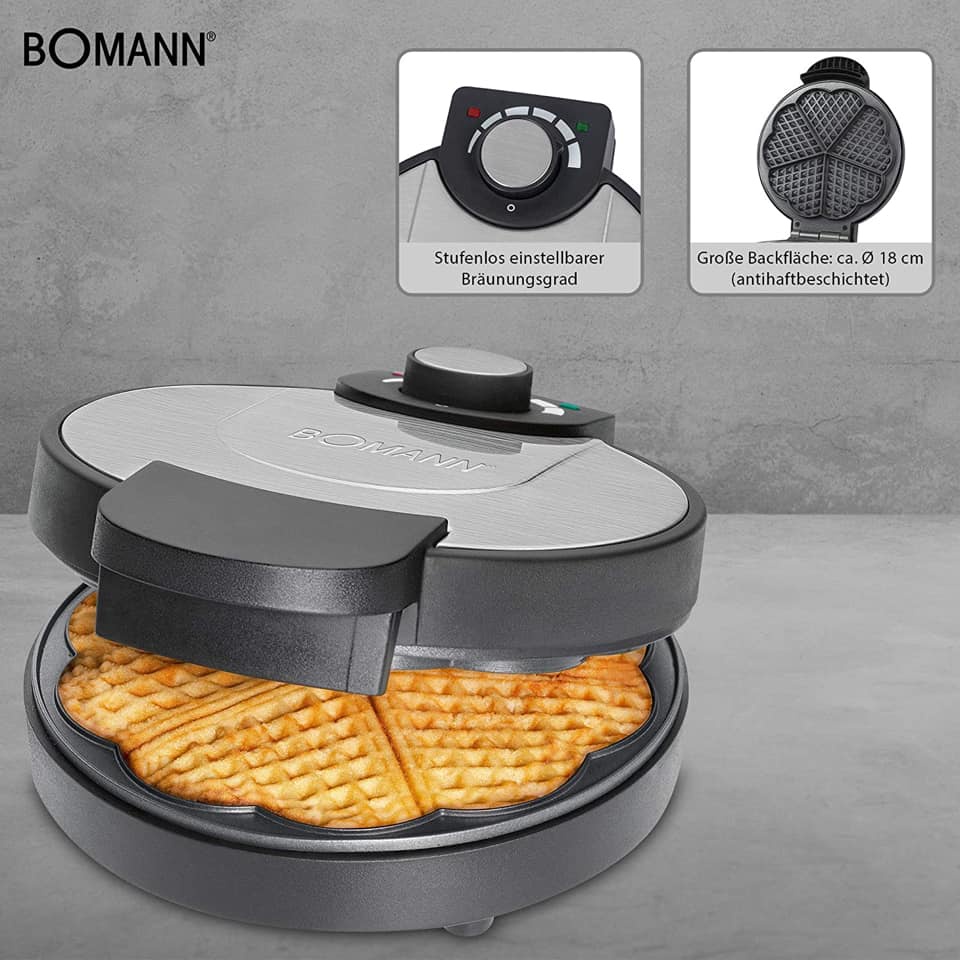 [Mã ELHADEV giảm 4% đơn 300K] MÁY NƯỚNG BÁNH WAFFLE BOMANN (Hàng Đức)