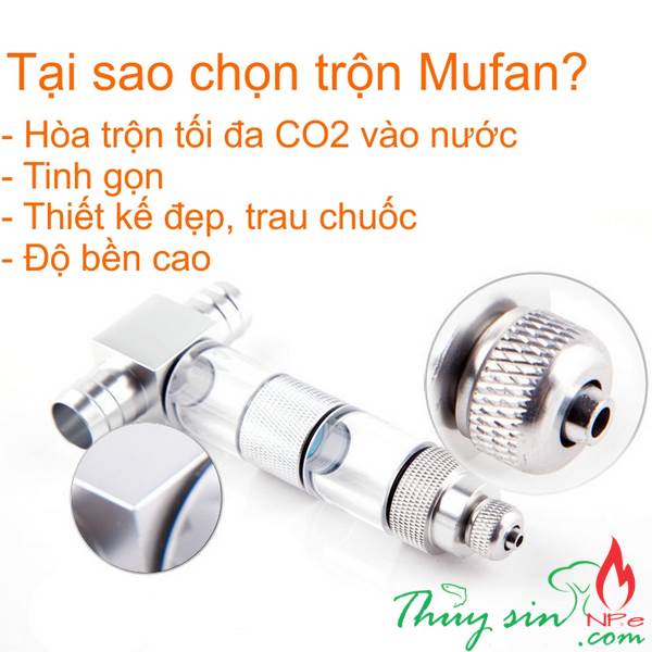 Trộn CO2 chữ T Mufan | Trộn CO2 đường ống | Trộn CO2 thủy sinh | Trộn ngoài Mufan