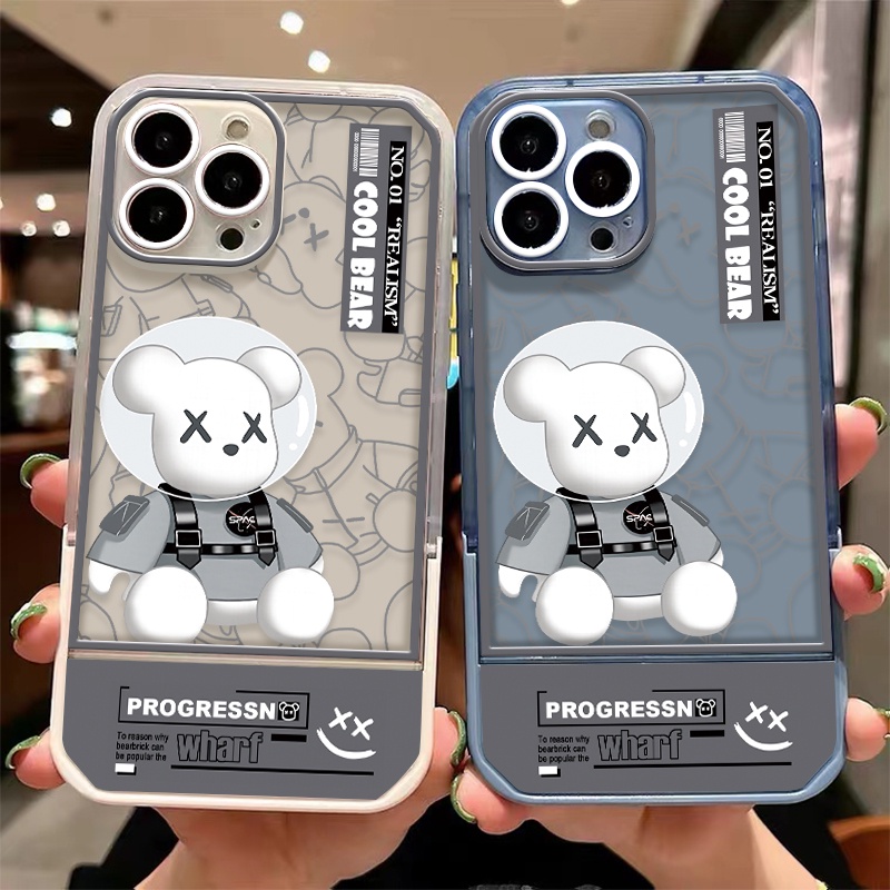 Ốp Điện Thoại Trong Suốt Họa Tiết Gấu Dễ Thương Chống Sốc Cho IPhone 13 Pro XR X XS Max 6 6s 7 8 Plus 11 12 Pro