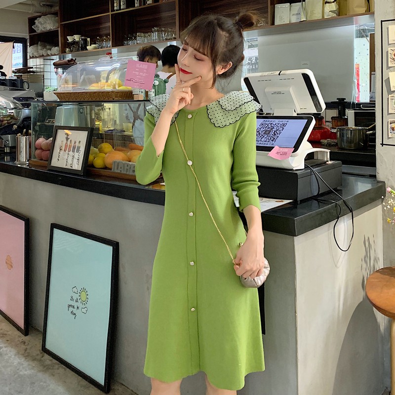 Váy cổ sen tầng dáng xòe bigsize, váy cho người béo từ 45-85kg (Hàng oder chuẩn hình 100%)