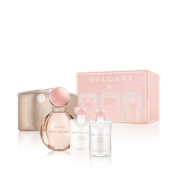 Auth - Set nước hoa Bvlgari Rose Goldea for Women EDP (1NH 90ml + 1 Sữa dưỡng 75ml + 1 Tắm 75ml + Túi)