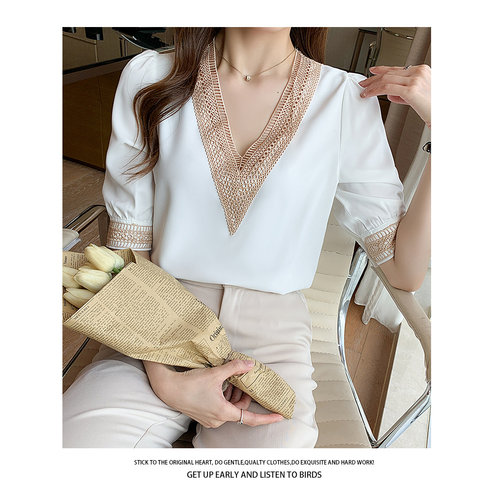 Áo Nữ Tay Ngắn Cổ Chữ V Thời Trang Quyến Rũ | BigBuy360 - bigbuy360.vn