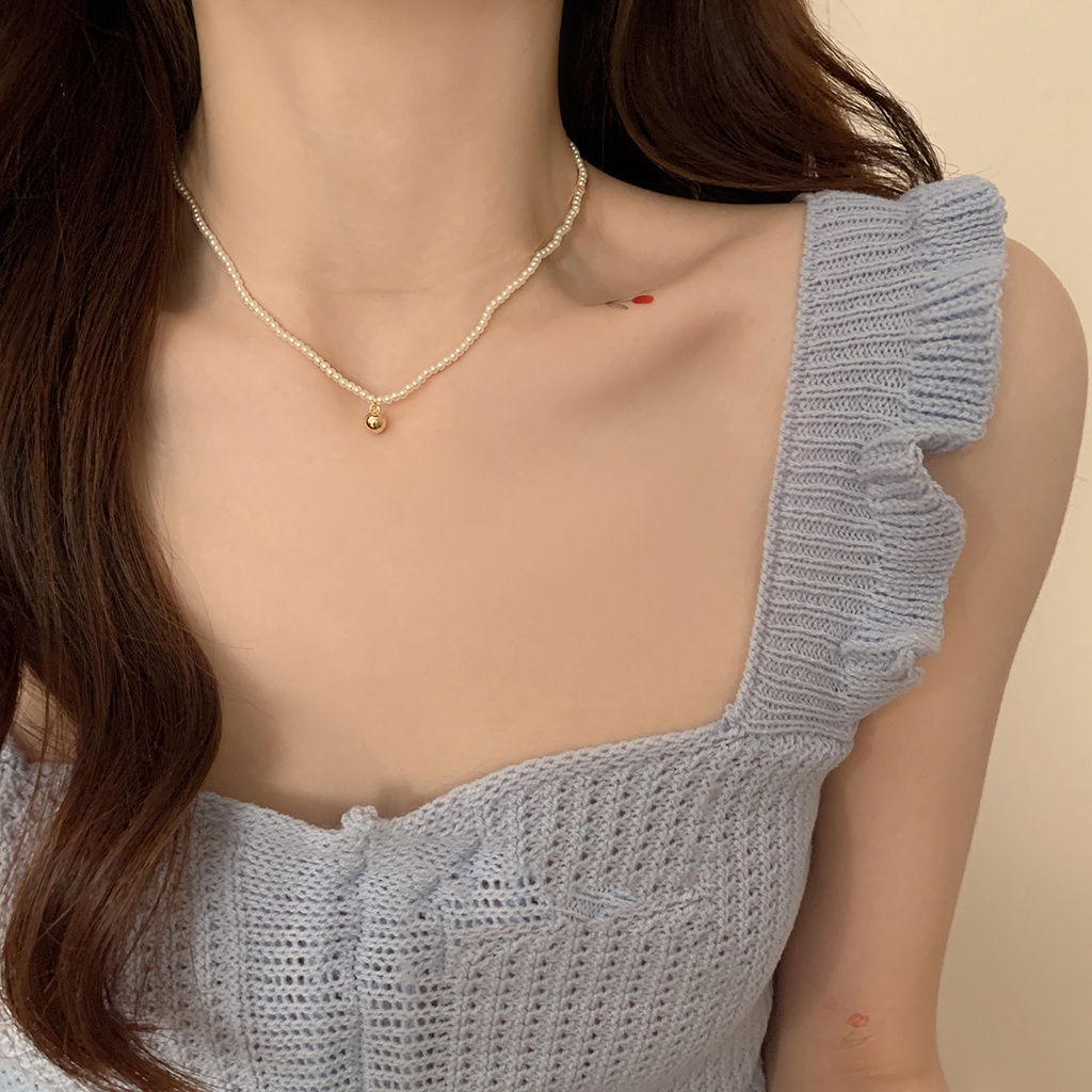 Vòng cổ Choker Ngắn Phối Hạt Ngọc Trai Cổ Điển Cho Nữ
