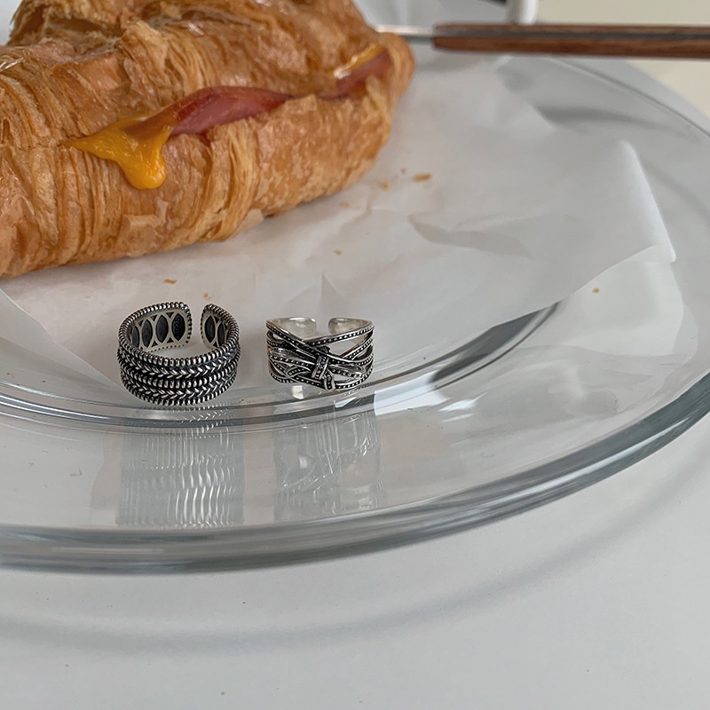 Nhẫn Đeo Tay Nhiều Lớp Màu Bạc Hình Nơ Phong Cách Punk Cổ Điển Thời Trang Cho Nam Và Nữ