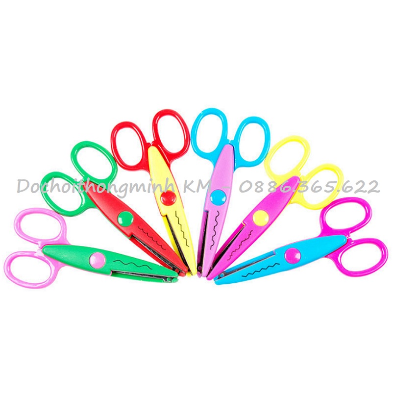 Set 6 kéo cắt viền hoa văn trang trí thủ công cho bé