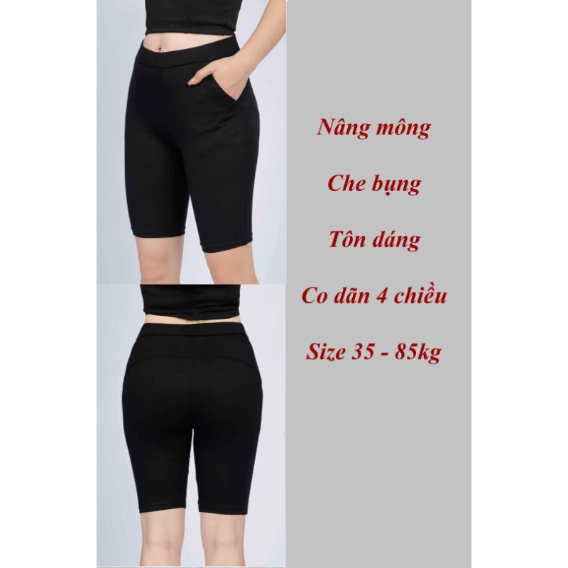 Quần Legging nữ,quần legging nâng mông dáng đùi ,cạp cao co giãn 4 chiều ngoại cỡ đến 110kg Real Fashion