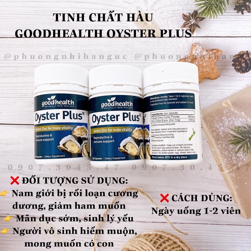 VIÊN UỐNG BỔ SUNG TINH CHẤT HÀU GOODHEALTH OYSTER PLUS - FULL BILL PHARMACY DATE 2025