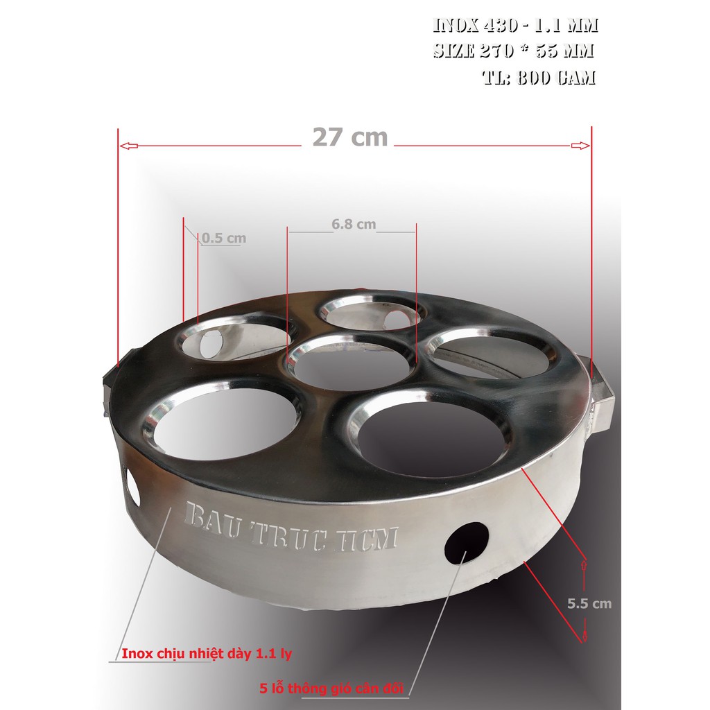 Khuôn Bánh Căn Bánh Khọt Inox Bếp Ga Bếp Hồng Ngoại