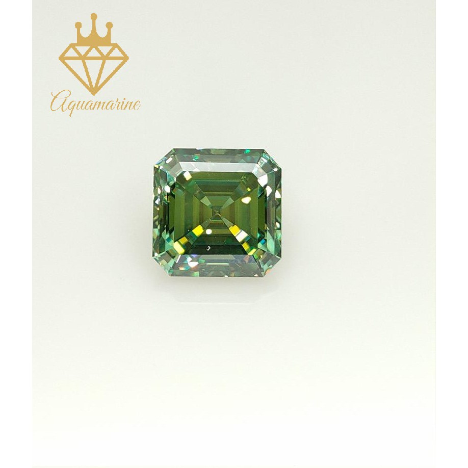 Kim cương nhân tạo Moissanite Asscher Green