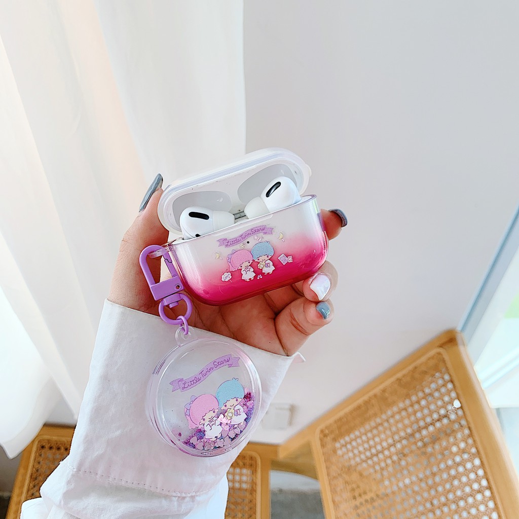 Sanrio Vỏ Bảo Vệ Hộp Sạc Tai Nghe Airpods Pro 1 / 2 Hình Mèo Hello Kitty Kèm Móc Khóa