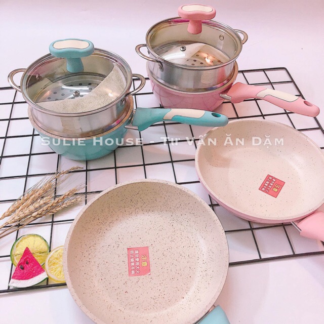 Nồi chảo đá cho bé ăn dặm (set có sẵn)