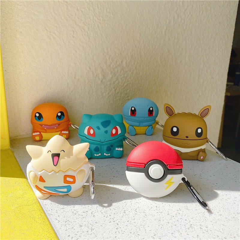 Ốp Tai Nghe - Vỏ Airpod 1/2 Hình Pokemon Nước - Case Airpods Chất Liệu Silicon Siêu Bền Bỉ