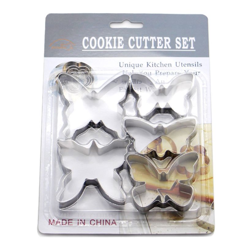 Set 5 Khuôn Cắt Bánh Quy Hình Bướm Xinh Xắn