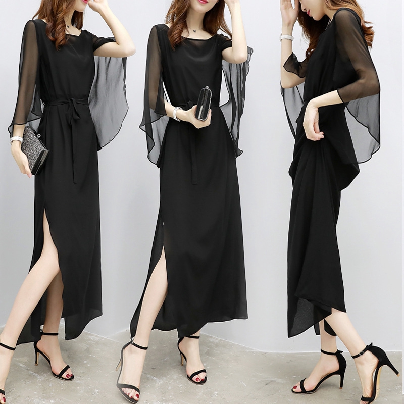 Mới Đầm Maxi Chất Chiffon Thiết Kế Xẻ Quyến Rũ