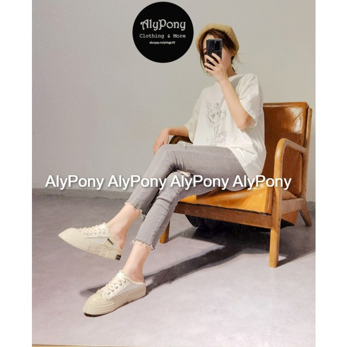 Giày Thể Thao Nữ AlyPony 2021 Xvessel Đế Gỗ Mẫu Mới - GXR