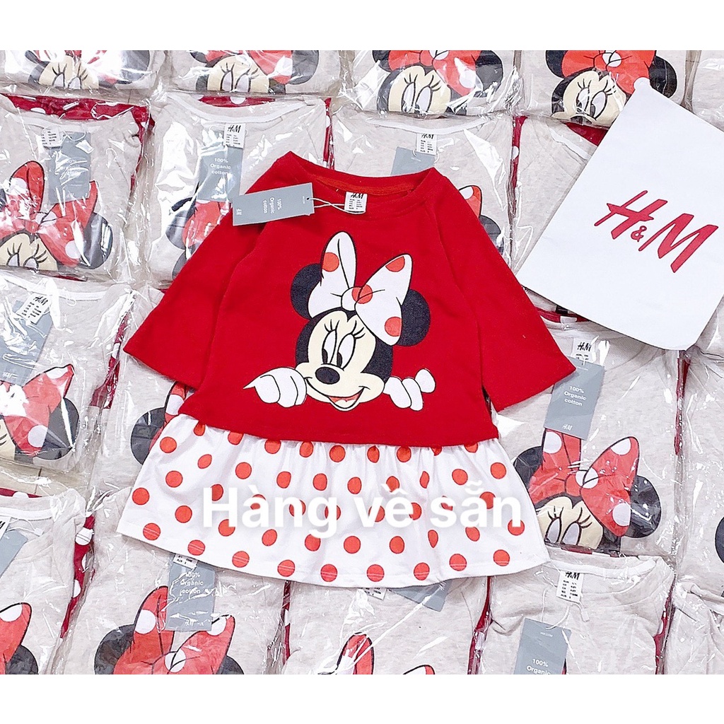 Váy nỉ Mickey HM xuất dư chất mềm cực đẹp cho bé gái