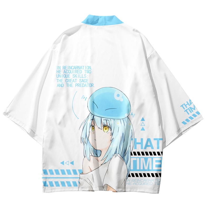Áo khoác kimono ngắn tay in họa tiết Anime Yukata Haori Tensei Shitara Slime Datta Ken Rimuru Tempest