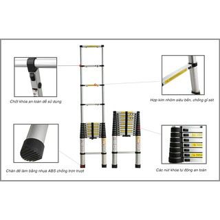 Thang nhôm xếp 3m8 Ameca