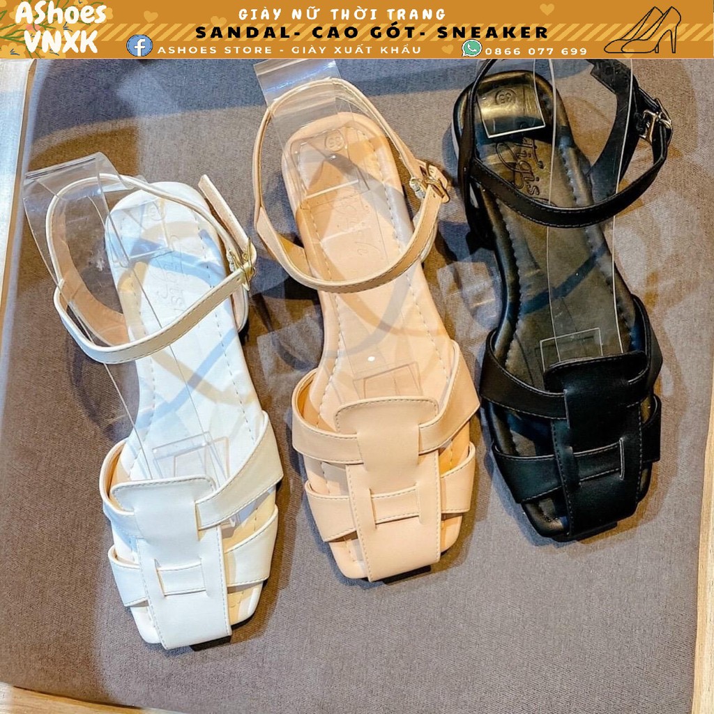 Giày sandal rọ nữ/ giày đế bệt bít mũi vuông rọ   , giaydepxinh.dangmi