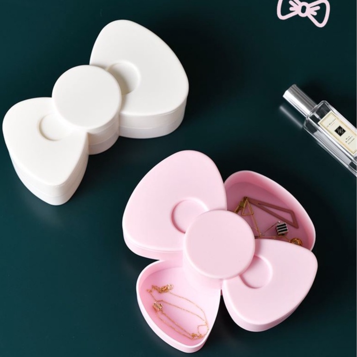 Hộp đựng trang sức/ nhẫn/ vòng cổ XIAODUOJIAJU dạng xoay tiện lợi