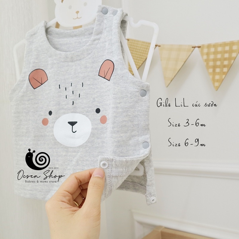 Áo Gile LiL chất nỉ cotton dành cho bé giữ ấm cho bé vào những ngày lạnh
