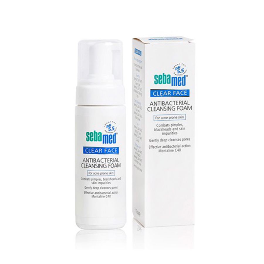 Sữa Rửa Mặt Tạo Bọt Kháng Khuẩn, Giảm Mụn Sebamed Clear Face Antibacterial Cleansing Foam pH 5.5 (50ml & 150ml)