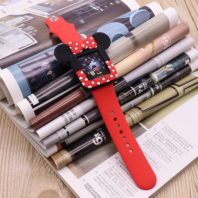 Ốp Bảo Vệ Bằng Silicone Hình Mickey / Chấm Bi Hoạt Hình Cho IWatch 8 7 SE 6 5 4 3 2 1 38mm 40mm 41mm 42mm 44mm 45mm