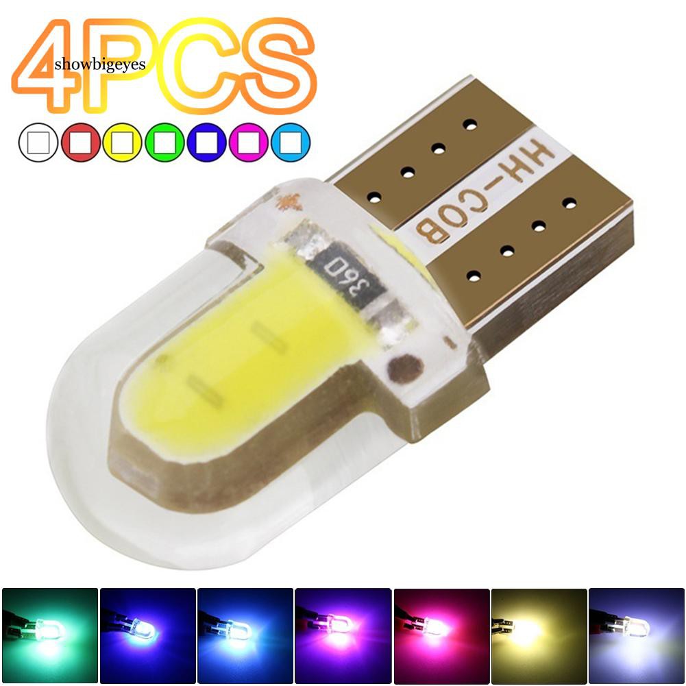 Bộ 4 đèn LED T10 W5W COB 1W 12V siêu sáng cho xe hơi