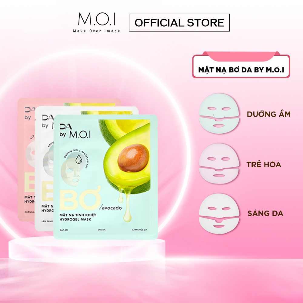 Set 3 miếng Mặt Nạ Bơ Tinh Khiết Hydrogel DA BY M.O.I Dưỡng ẩm - Sáng da - Trẻ hoá